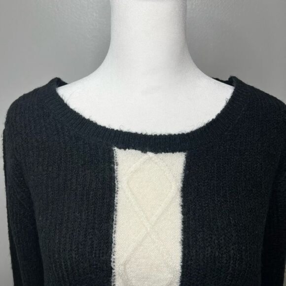 Dressbarn Womens Black & White Sweater Medium Acrylic/Nylon Blend - Picture 6 of 11